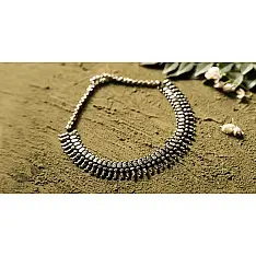 धरा ✽ Antique Finish White Metal ✽ Necklace { 33 }